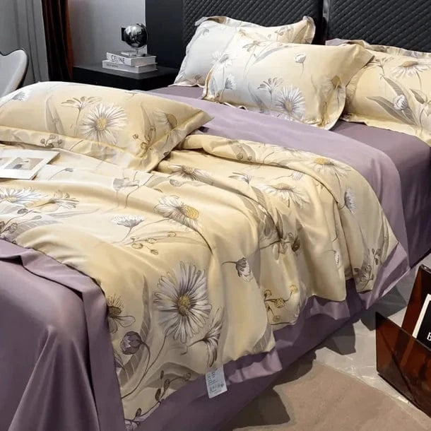 Ice Silk Elegance Comfort Quilt Set