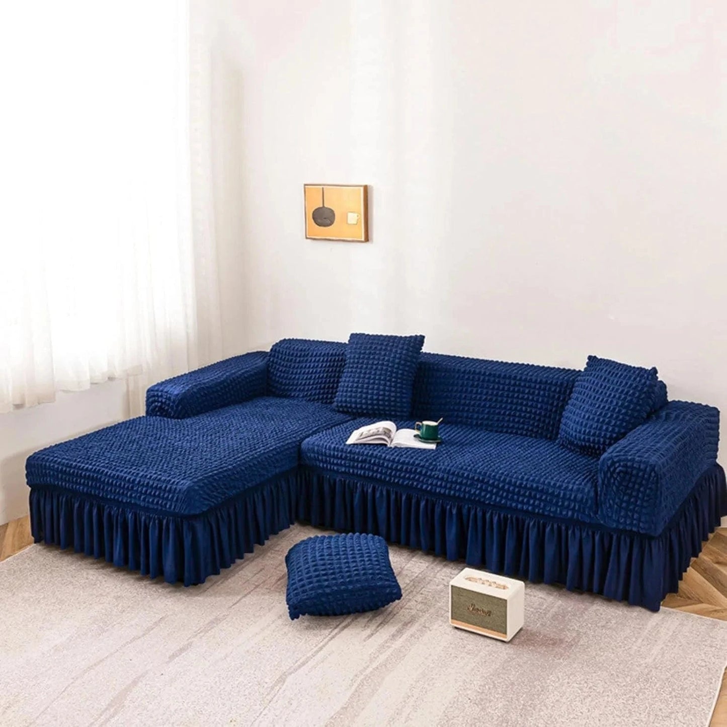 2025 L Shape Turkish Bubble Frill Sofa Covers