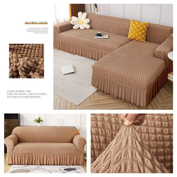 2025 L Shape Turkish Bubble Frill Sofa Covers