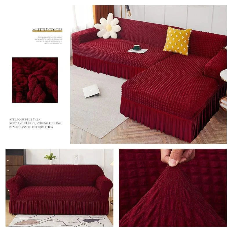 2025 L Shape Turkish Bubble Frill Sofa Covers