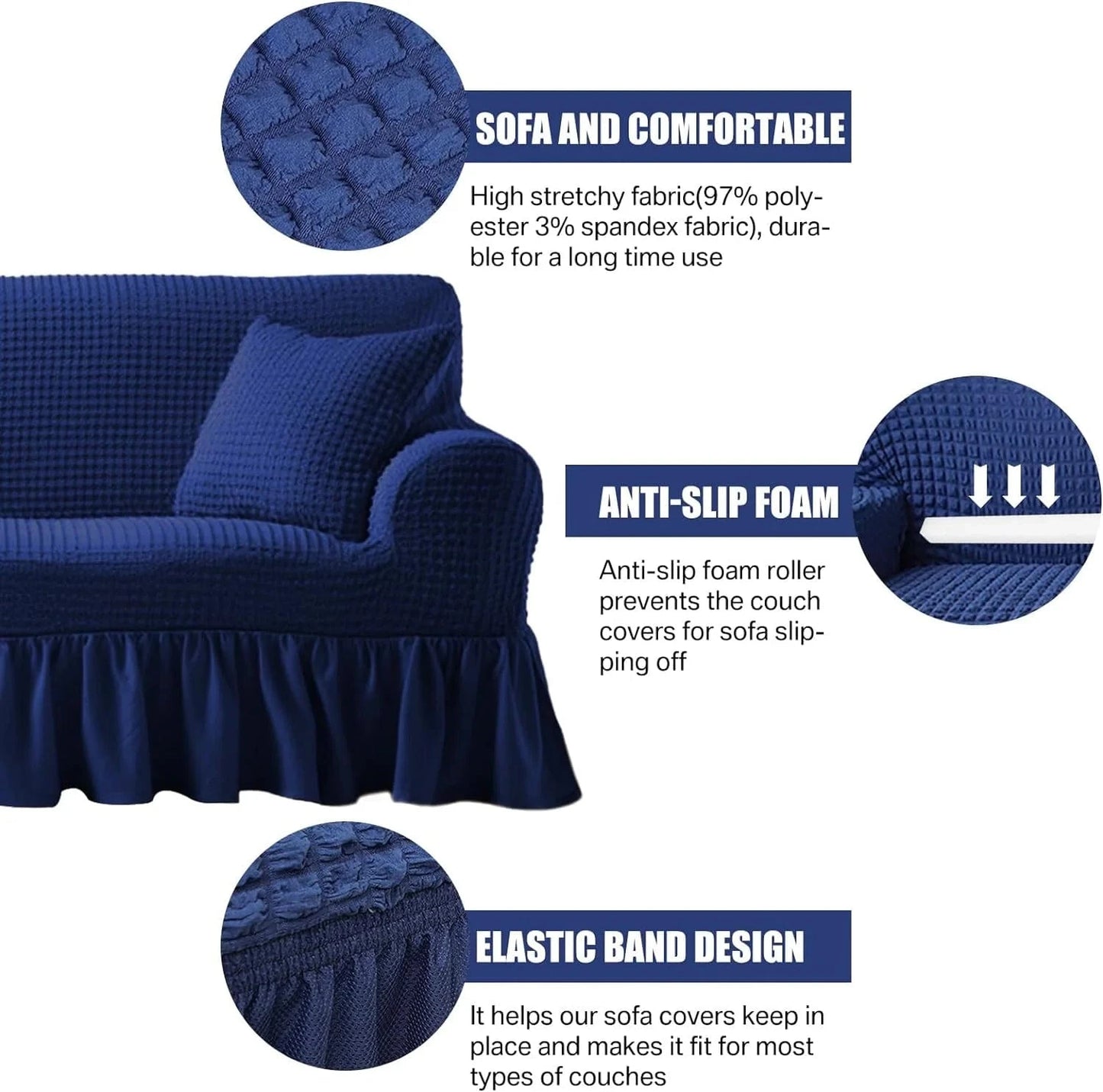 2025 L Shape Turkish Bubble Frill Sofa Covers