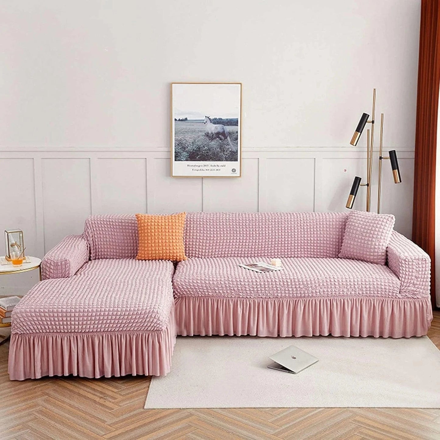2025 L Shape Turkish Bubble Frill Sofa Covers