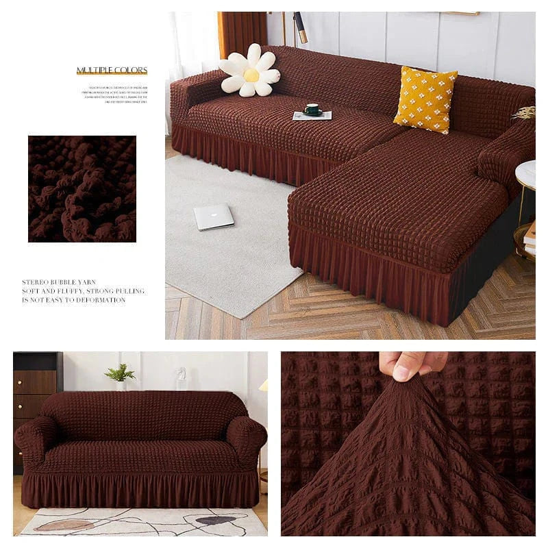 2025 L Shape Turkish Bubble Frill Sofa Covers