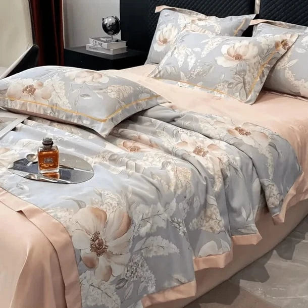 Ice Silk Elegance Comfort Quilt Set