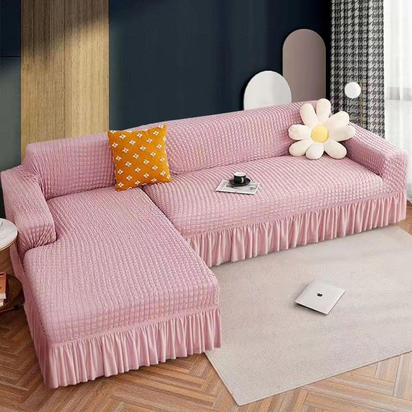 2025 L Shape Turkish Bubble Frill Sofa Covers