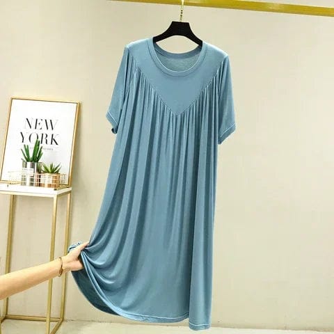 🧊Summer hot sale🧊Super Soft Comfortable Short Sleeve Loose Pajama Dress