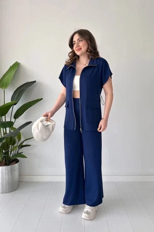 Vinthentic 2025 New Design π Zippered Modal Lounge Set
