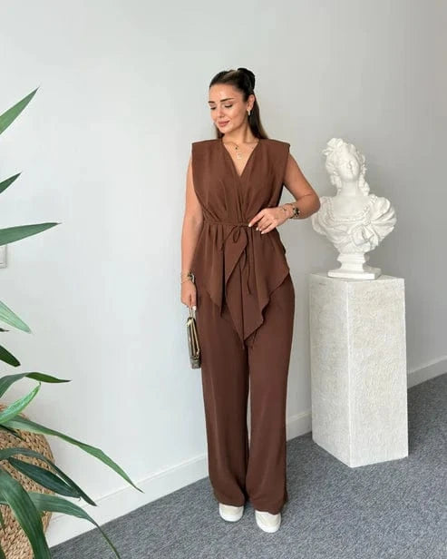 Mocha Wrap Co-ord Set