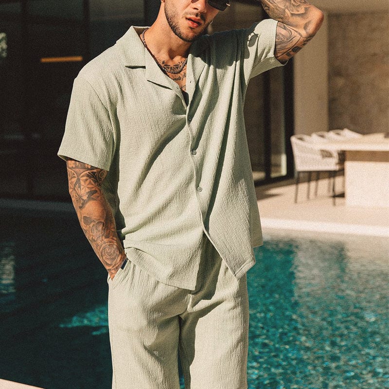 Vinthentic Casual Trendy Shirt & Short Set