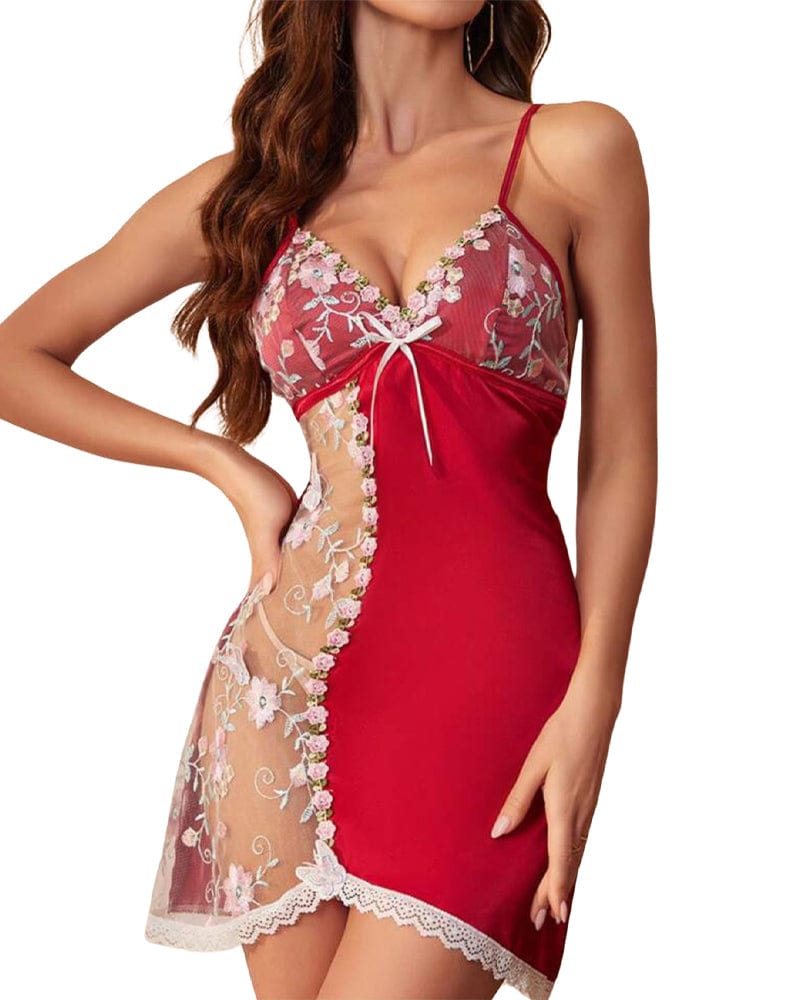 Velvet Sin™️ - Open Back Satin Nightgown