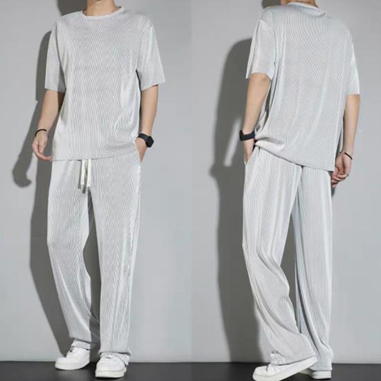 Vinthentic Ice Silk Stretchable Ribbed Comfortable Co-ord Set