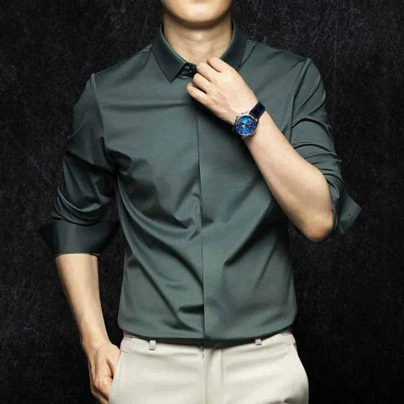 Vinthentic Wrinkle-Free Satin Full-Sleeve Shirt - EOSS Sale
