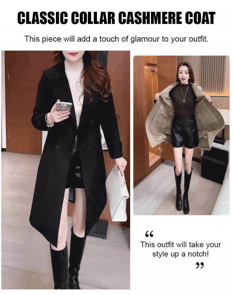 Vinthentic Women's Mid-length Fleece Trench Coat