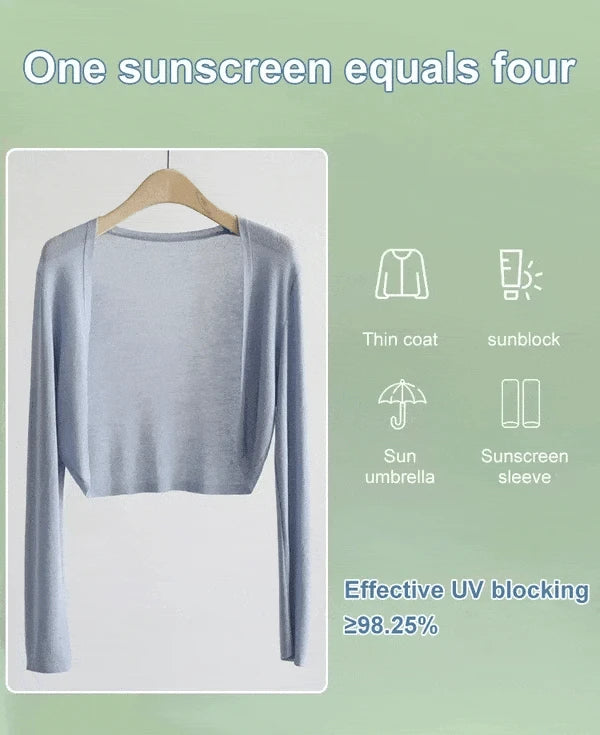 Vinthentic Women's thin ice silk Coat shawl air-conditioned shirt