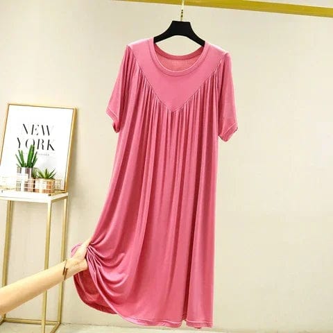 🧊Summer hot sale🧊Super Soft Comfortable Short Sleeve Loose Pajama Dress