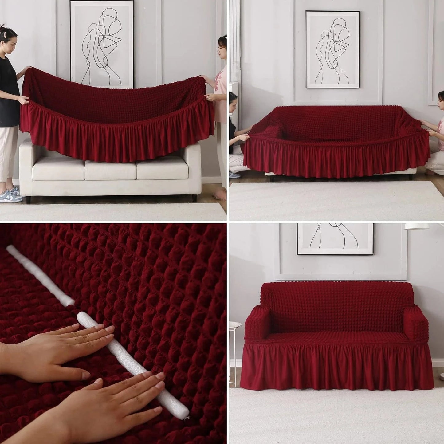 2025 Turkish Bubble Frill Sofa Covers