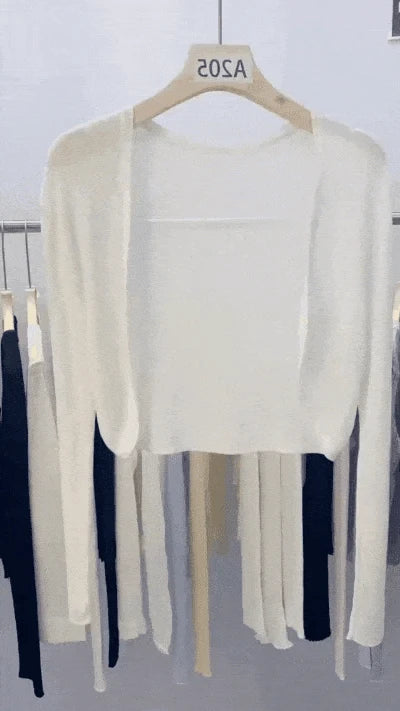 Vinthentic Women's thin ice silk Coat shawl air-conditioned shirt