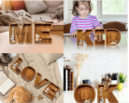 Vinthentic Piggy Bank-Wood Gift For Kids