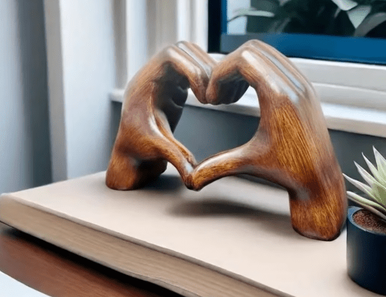 Vinthentic Handmade Premium Wooden Heart Statue