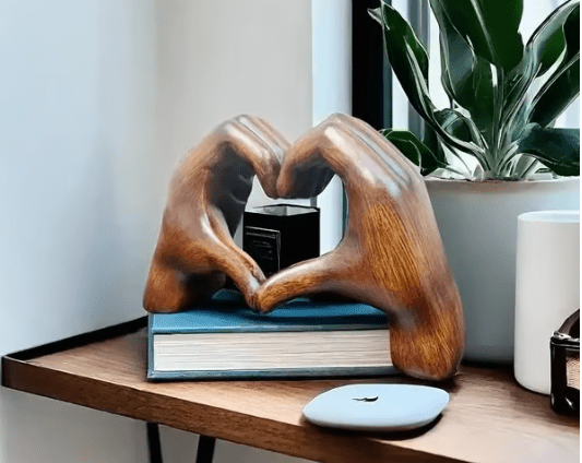Vinthentic Handmade Premium Wooden Heart Statue