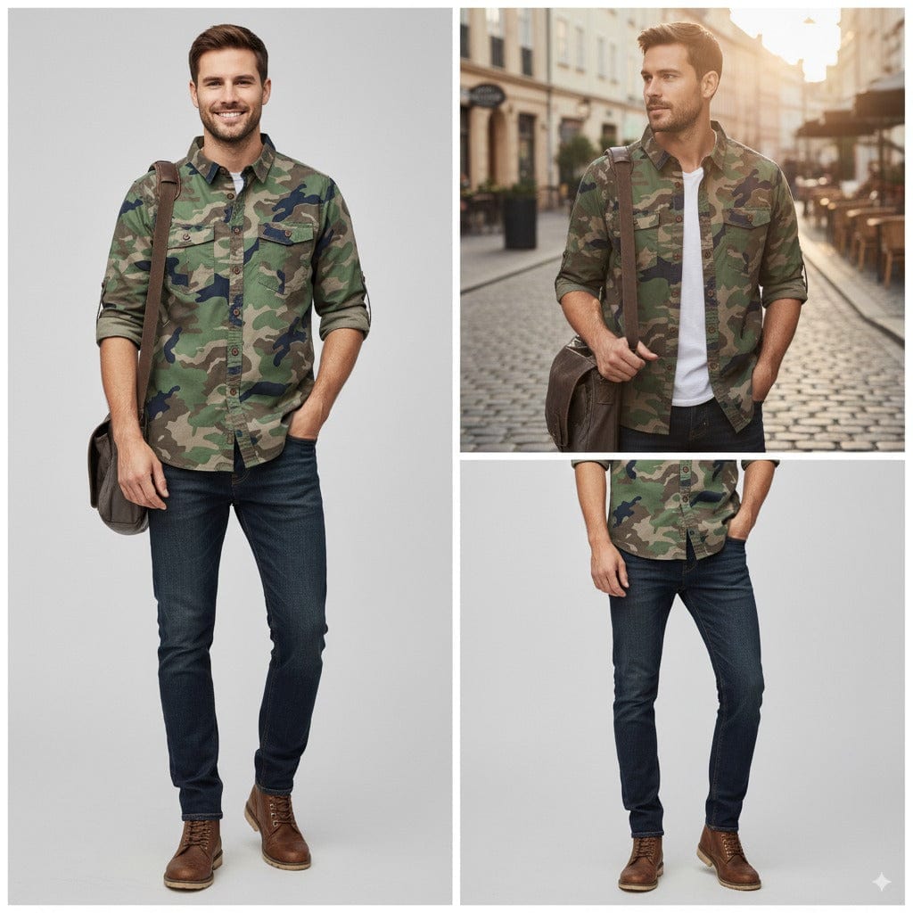 Vinthentic Camouflage Full Sleeve Shirt