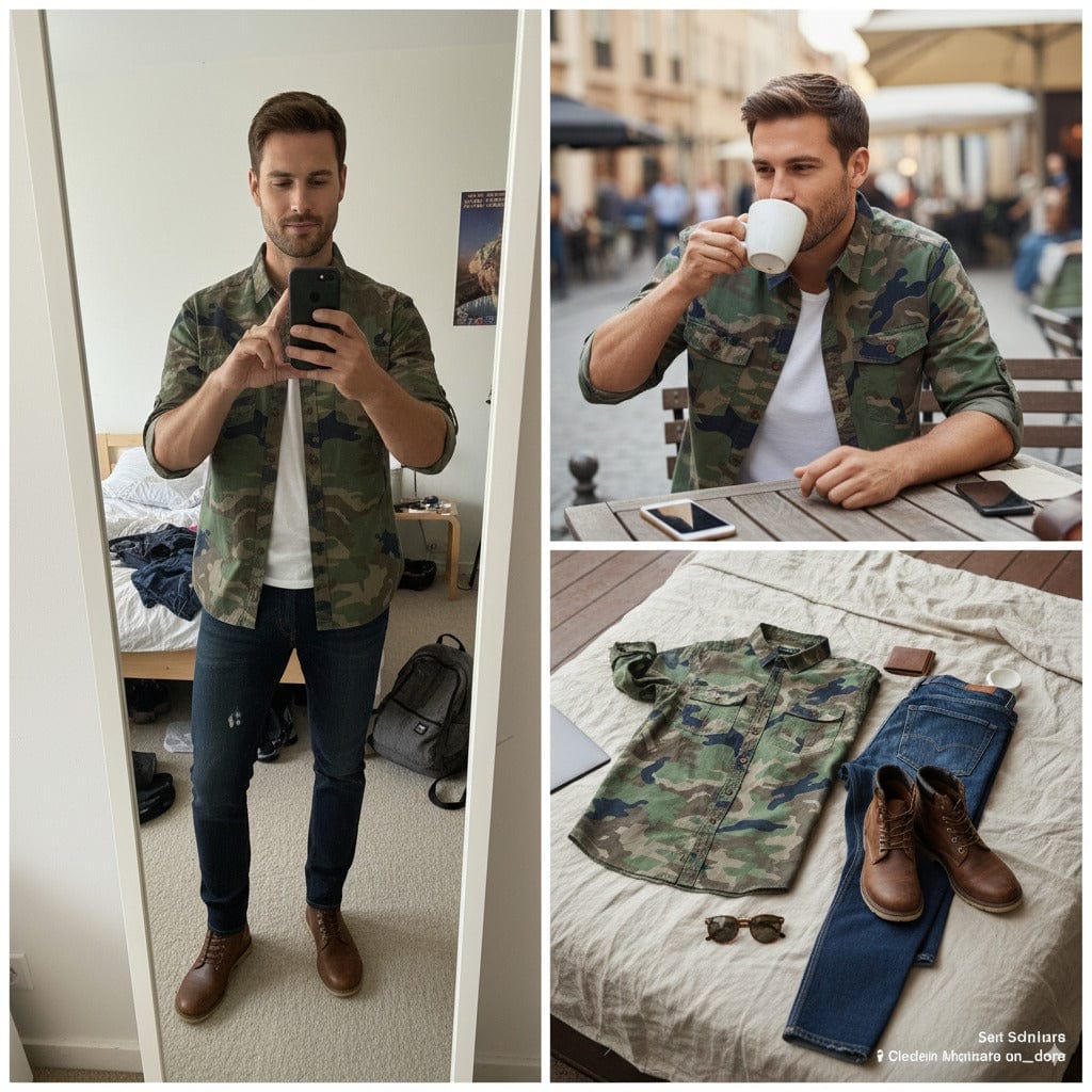 Vinthentic Camouflage Full Sleeve Shirt