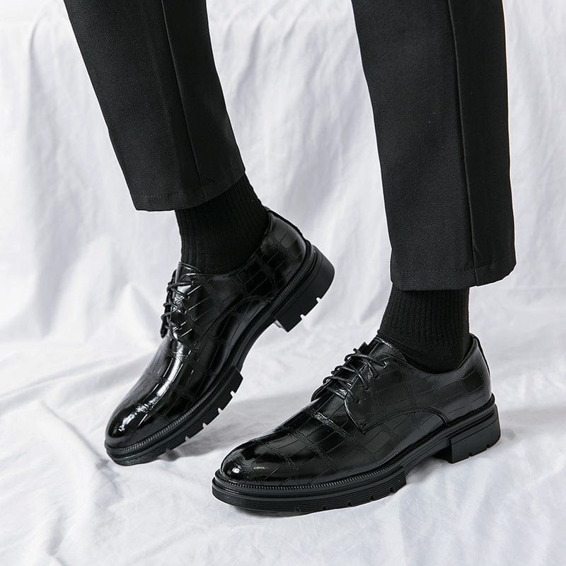 Men's Crocodile Print Casual Business Leather Shoes