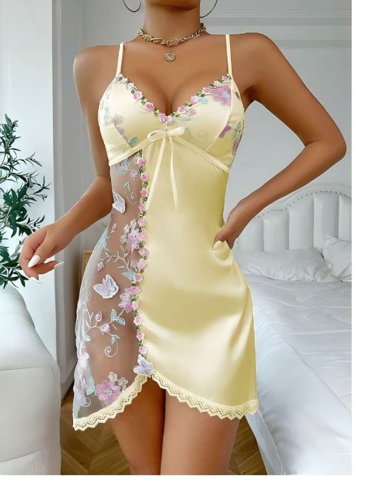 Velvet Sin™️ - Open Back Satin Nightgown
