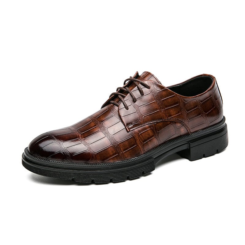 Men's Crocodile Print Casual Business Leather Shoes