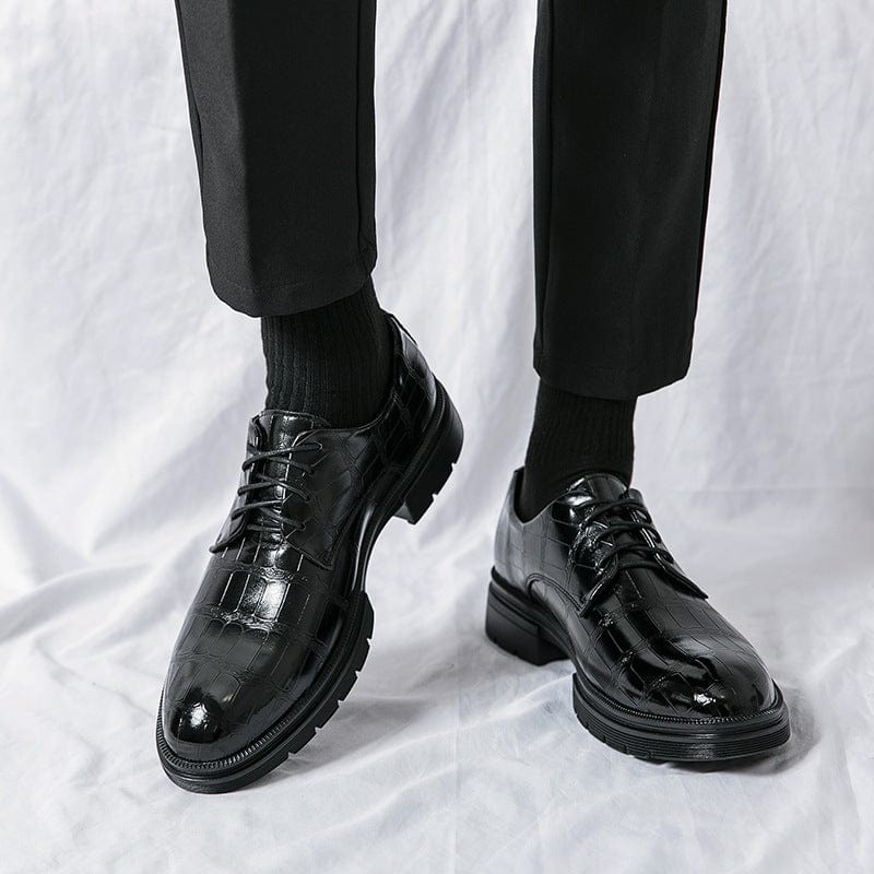 Men's Crocodile Print Casual Business Leather Shoes