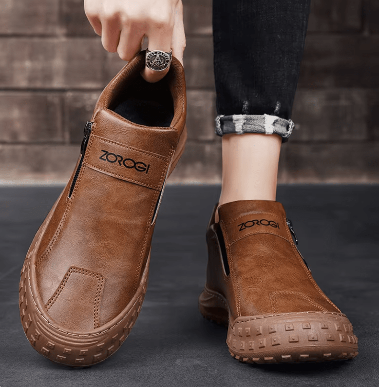 Vinthentic Men s Slip On Shoes With Side Zipper