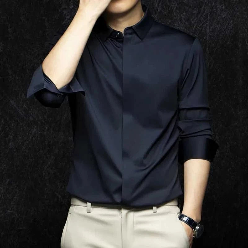 Vinthentic Wrinkle-Free Satin Full-Sleeve Shirt - EOSS Sale