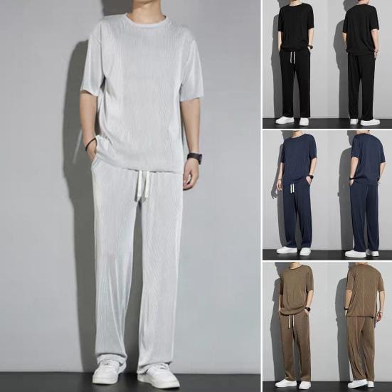 Vinthentic Ice Silk Stretchable Ribbed Comfortable Co-ord Set