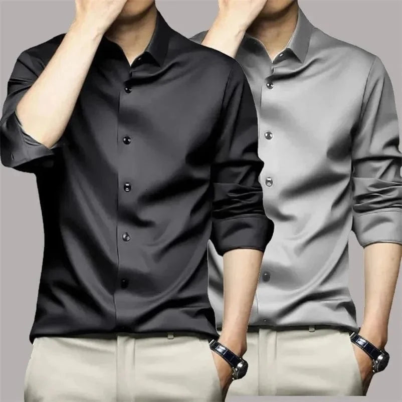 Vinthentic Wrinkle-Free Satin Full-Sleeve Shirt - EOSS Sale