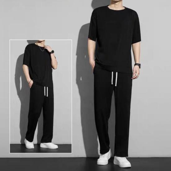 Vinthentic Ice Silk Stretchable Ribbed Comfortable Co-ord Set