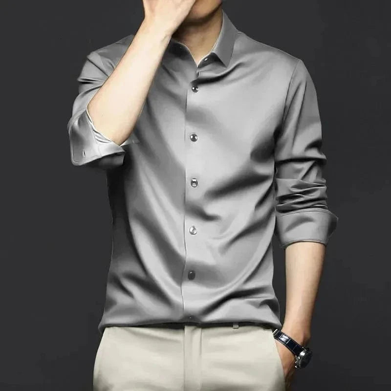 Vinthentic Wrinkle-Free Satin Full-Sleeve Shirt - EOSS Sale
