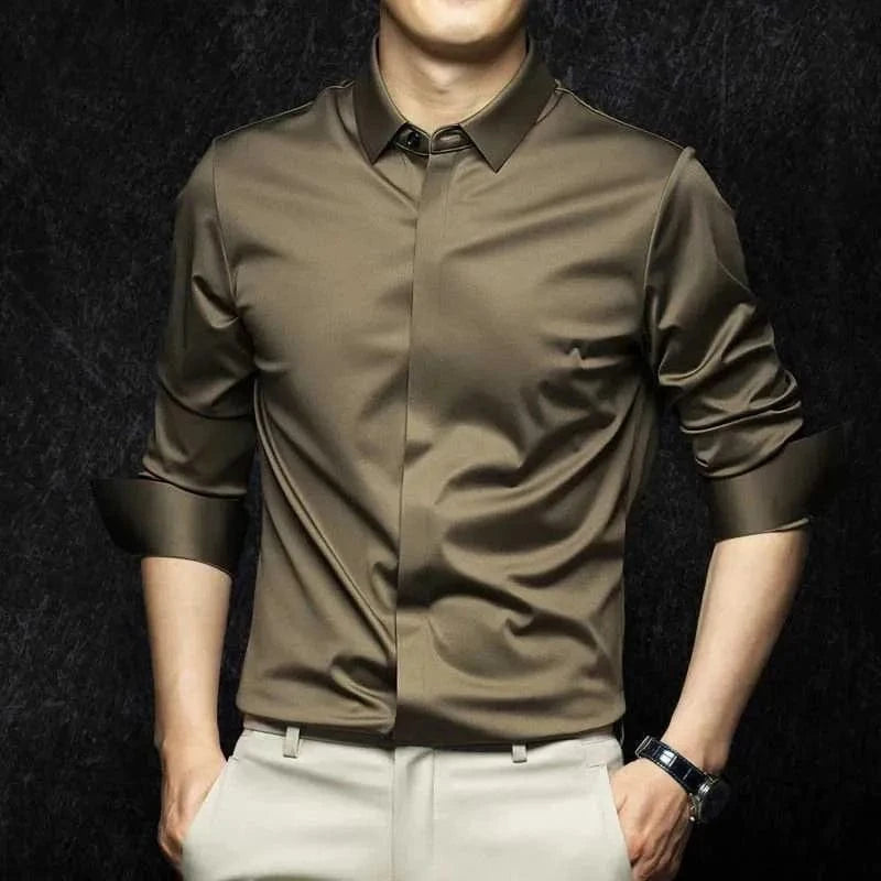 Vinthentic Wrinkle-Free Satin Full-Sleeve Shirt - EOSS Sale