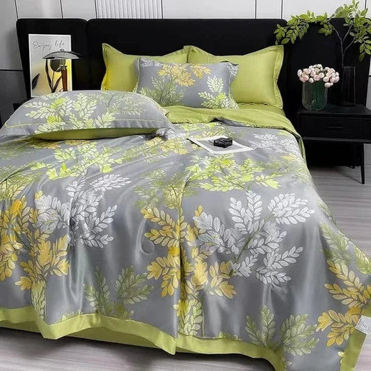 Ice Silk Elegance Comfort Quilt Set