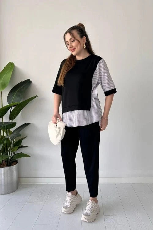 Vinthentic 2025 New Design👗 Stylish Short Sleeve Garnished 2-piece Suit