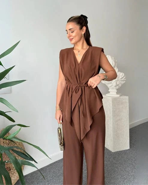 Mocha Wrap Co-ord Set