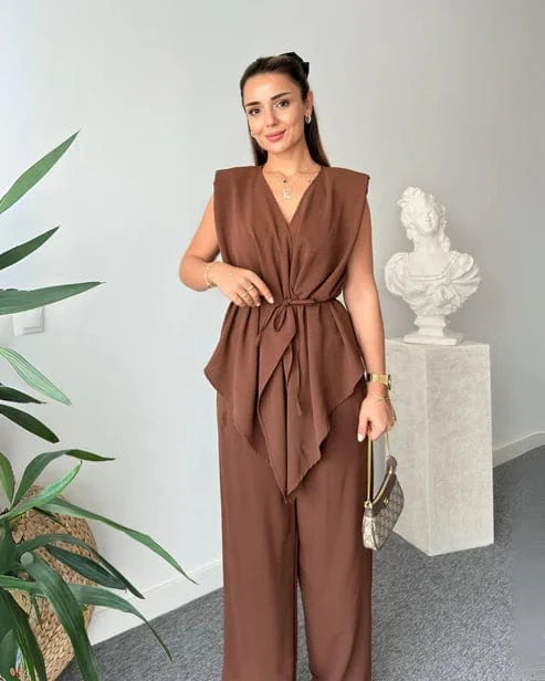 Mocha Wrap Co-ord Set