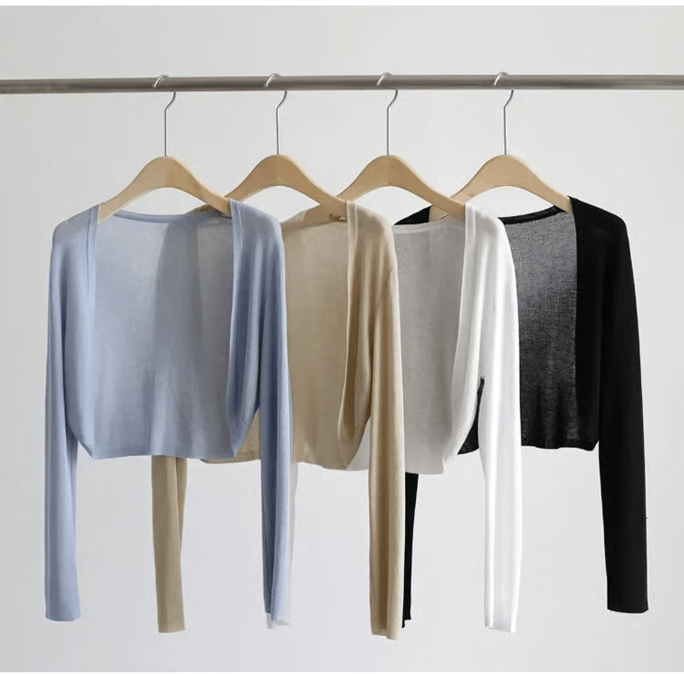 Vinthentic Women's thin ice silk Coat shawl air-conditioned shirt