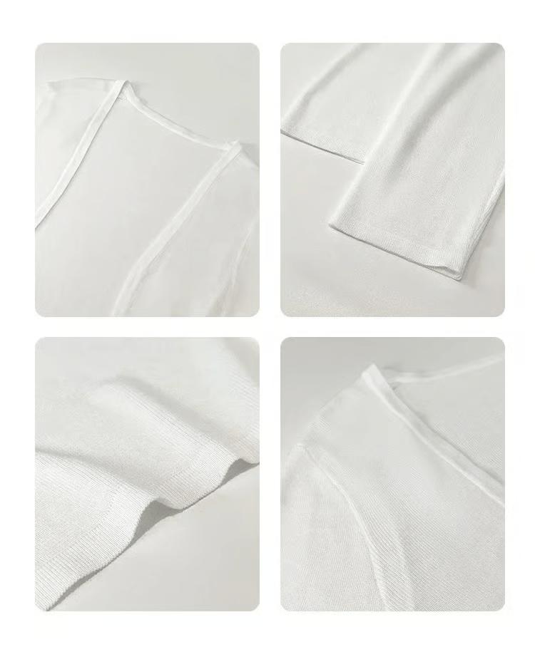 Vinthentic Women's thin ice silk Coat shawl air-conditioned shirt