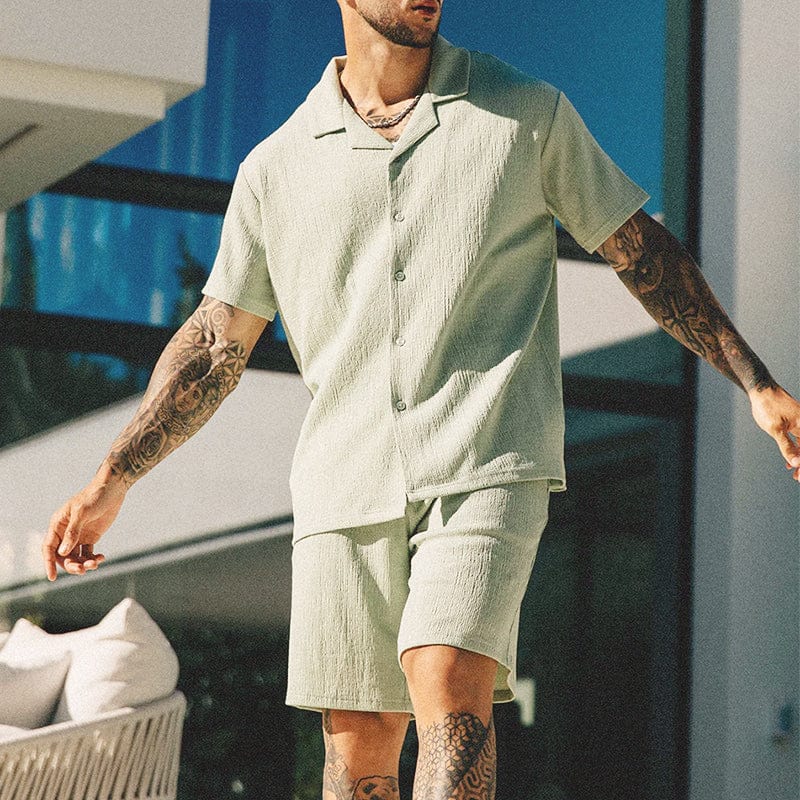 Vinthentic Casual Trendy Shirt & Short Set