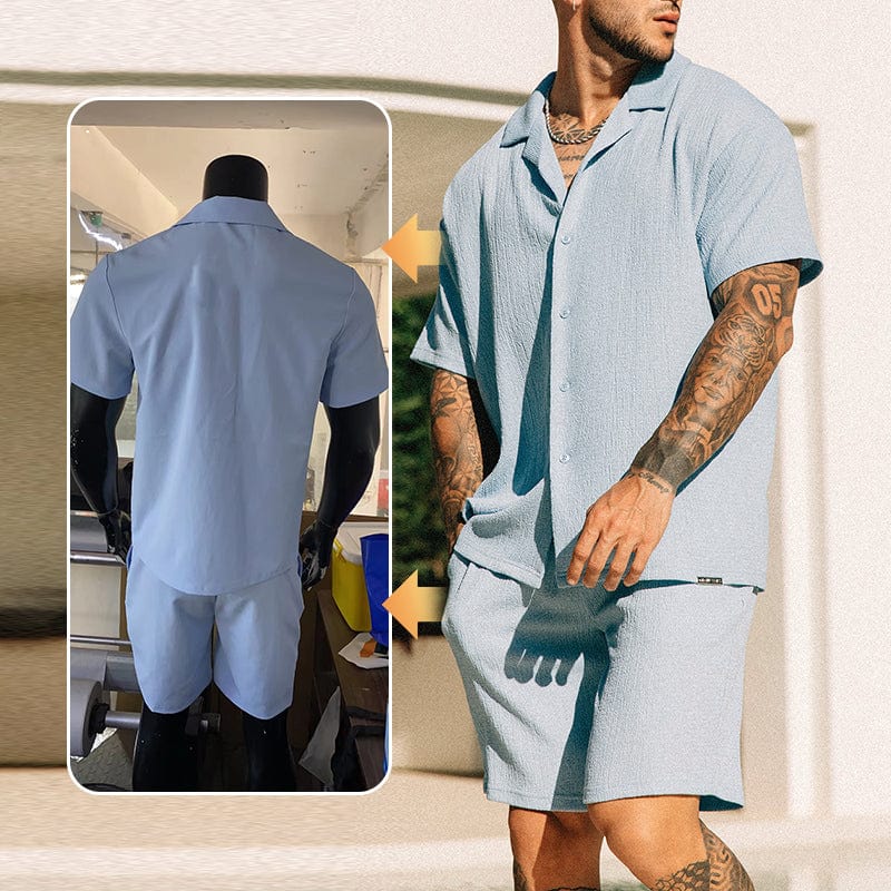 Vinthentic Casual Trendy Shirt & Short Set