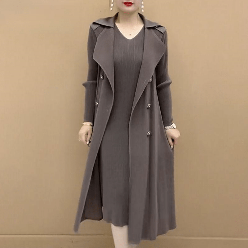 Vinthentic Pleated Suit Collar flexible Two-piece Trench Coat 🎉Season-End Sale🎉