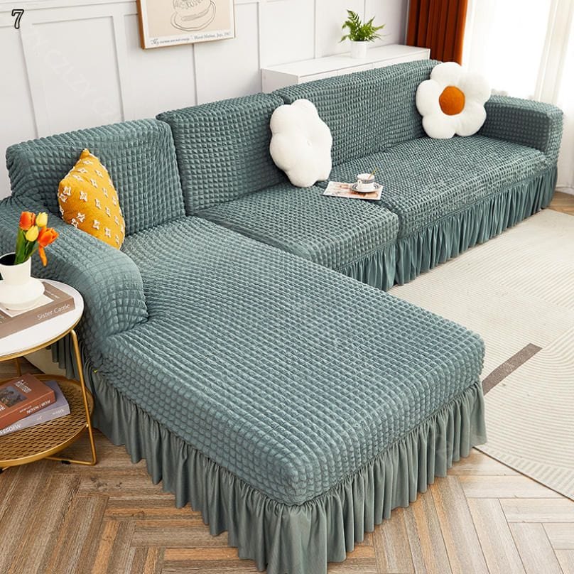 2025 L Shape Turkish Bubble Frill Sofa Covers